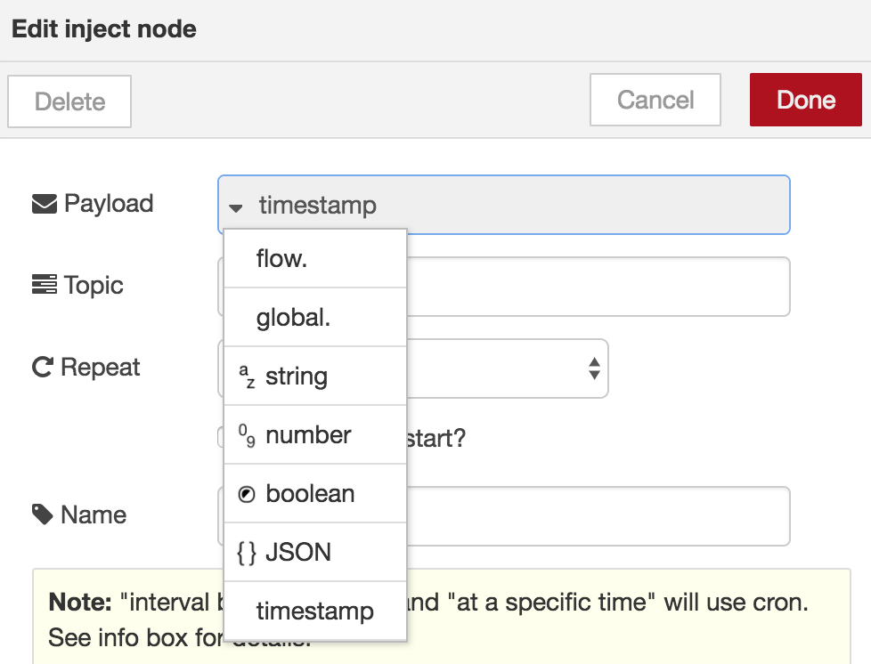 Configure inject node